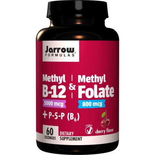 Jarrow Formulas - Methyl B-12 & Methyl Folate 800mcg Cherry - 60 Lozenges