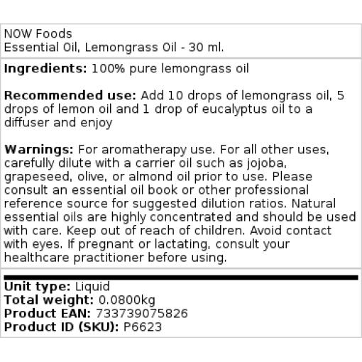 Lemongrass Oil - 30 ml.