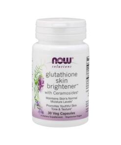 NOW Foods - Glutathione Skin Brightener with Ceramosides - 30 vcaps