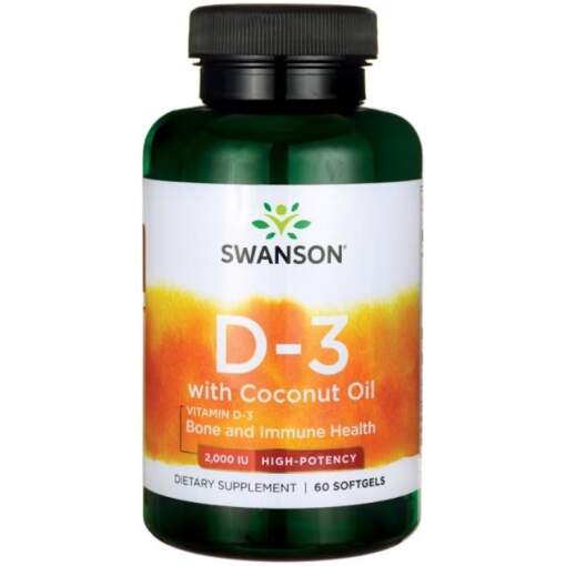 Swanson - Vitamin D-3 with Coconut Oil 2000 IU - 60 softgels
